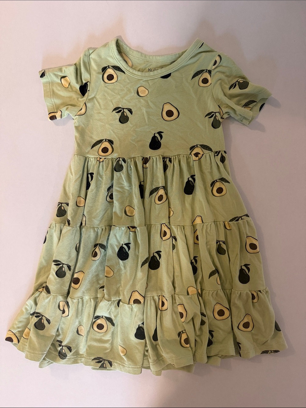 Kyte BABY Light Green Avocado Tiered Dress